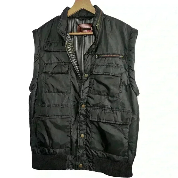 Sarin Black Bomber Jacket; Hideaway Hood & Detachable Arms | Size Medium - Picture 2 of 7